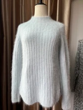 Angora Sweater Blended Fluffy Fuzzy Jumper Super Soft  Pullover