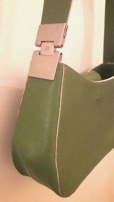 NEW AUTHENTIC Gianfranco Ferre RARE Women's Leather Handbag in Green Color