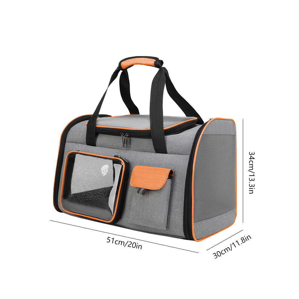 Cat Travel Bag Breathable Mesh Travel Backpack Double Straps (Gray and