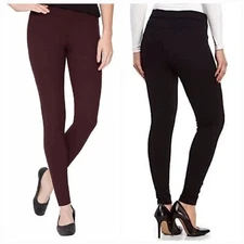 Matty M Wide Waistband Ponte Slub Compression Leggings High Waist VARIETY Womens