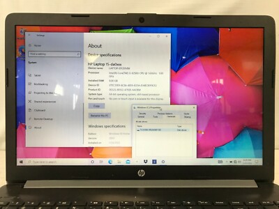 HP 15-da0087nr / 15-da0xxx / Intel Core i5-8250U 1.60GHz / 8GB RAM