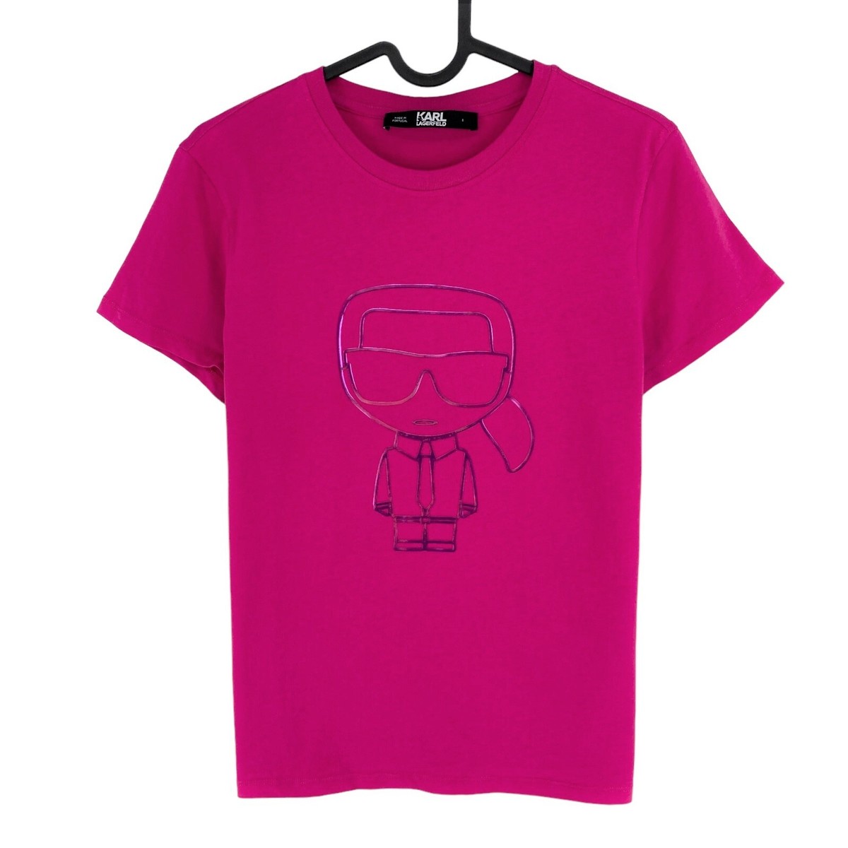 KARL LAGERFELD- IKONIK KARL Tシャツ Karl Lagerfeld Pink Ikonik Karl Outline Crew Neck T Shirt