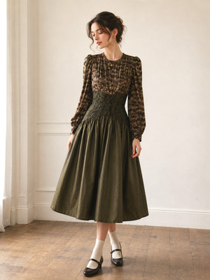 Vintage Liptons Taffeta Lurex Earth Tones Midi Prom Dress NWT 10