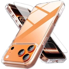 For iPhone 17 Pro Max Case 17 Air Phone Cover Shockproof Bumper +Tempered Glass