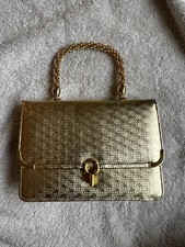 Adorable Vintage Gold Handbag Purse Evening Bag Clutch 60s Metallic Retro
