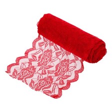 6 Inch Wide 11 Yard Lace Ribbon Floral Pattern Red Lace Trim Ribbon