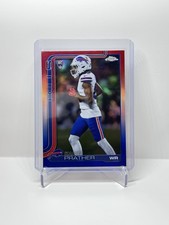 2025 TOPPS CHROME FOOTBALL KADEN PRATHER RC RED WHITE BLUE REFRACTOR #394 BILLS