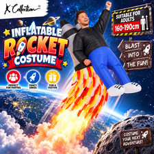 Aufblasbares Raketen-Aufsitzkost&uuml;m f&uuml;r Erwachsene 160-190 cm Jet Pack Kost&uuml;m