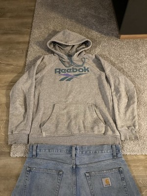 Reebok Hoodie Größe S Grau Kapuzenpullover Vintage 90er Look