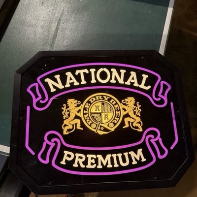 Vintage Purple National Premium Beer Light Up Bar Sign