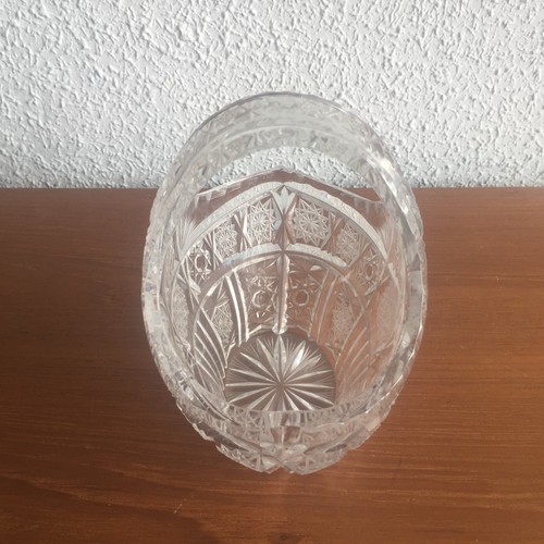 Cesto de cristal tallado Bohemia. Vintage - Imagen 8 de 9
