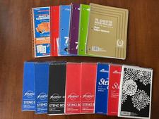 Cahiers à marge large total 6 et blocs-notes régis par Gregg total 8