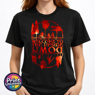 Welcome To The Upside Down T-Shirt Stranger Things lebendiger Grafikdruck S-2XL