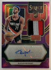 2023-24 Panini Select - Rayan Rupert - Rookie Jersey Auto RJ-RUP - Purple /99