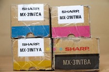 4 Genuine Sharp MX2600N/MX3100N Cyan, Mag, Yellow Black Toners MX-31NT CMYK