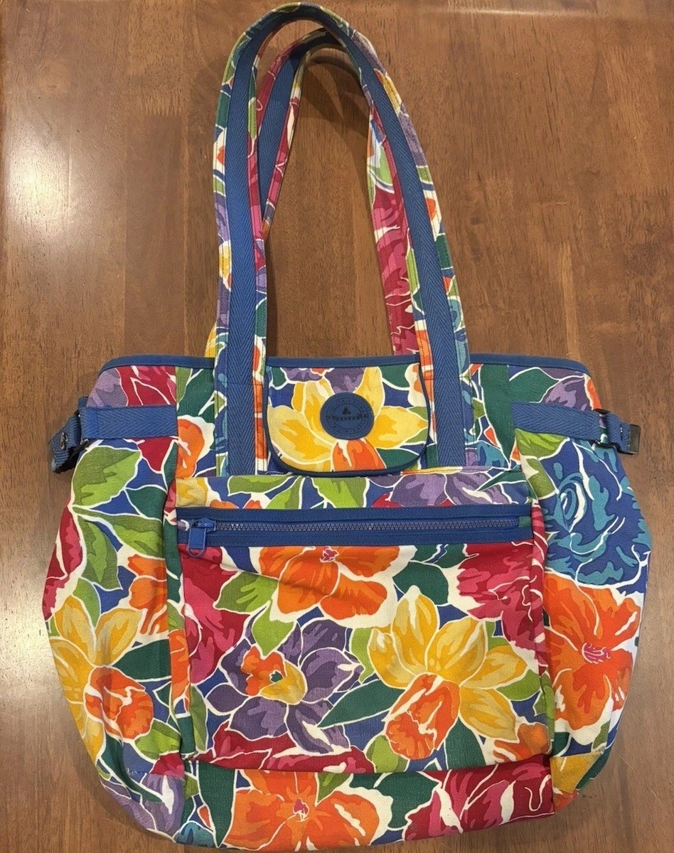 Vintage Liz Claiborne 1989 Floral Tote Bag Cotton Canvas | eBay