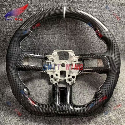White Center Line Carbon Fiber Steering Wheel for Ford Mustang GT S550 15-23
