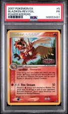 2007 POKEMON EX POWER KEEPERS #5 BLAZIKEN-REVERSE FOIL PSA 1