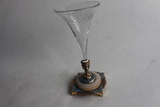 Vase tulipe cristal émaux de Limoges Napoléon III (42784)