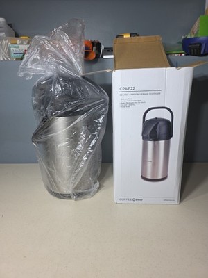 Coffee Pro CPAP22 Airpot 2.32 Quart Stainless Steel Black