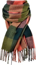 Women's Plaid Winter Scarf - Lightweight Cashmere-Feel Warm  Soft Long Shawl...