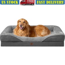 Orthopedic Memory Foam Dog Bed Waterproof Bolster Removable Cover Easy Clean New
