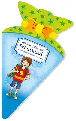 Ich bin jetzt ein Schulkind (für Jungen). Eintragen, Rätseln, Stickern in Schult