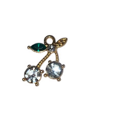 PENDENTIF ALLIAGE ZIRCON CERISE BRILLANT - BLANC - NEUF - PDFN43