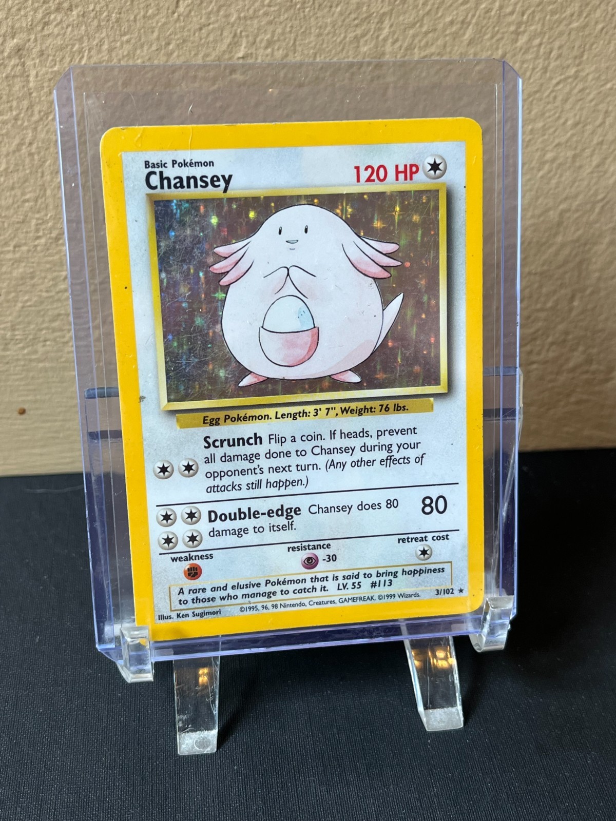 1999 Chansey 3/102 Holo Rare Pokemon Card - Base Unlimited Set