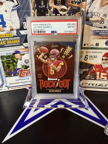 Panini 2024 Absolute Rock Out Jayden Daniels #RO-JDS Rookie PSA 8 Commanders