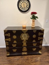 Korean Tansu-Style Two-Door China Cabinet with Brass Hardware — listing 3