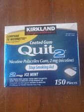 150 Pieces Kirkland Quit 2 2mg Gum Mint Exp 12/2027