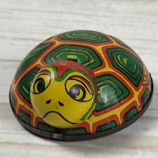 Vintage Tin Friction Toy Turtle Koyo Japan 1950 s Rolling Toy Wheels