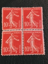 Timbre France 138** et * faux de turin bloc de 4 ref V 10/4