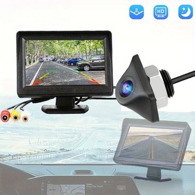 Car Backup System Kit for Pickup Trucks, Sedans, SUVs, RVs with 4.3-inch HD Scre