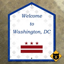 District of Columbia Welcome to Washington DC city limit road street sign 16x20