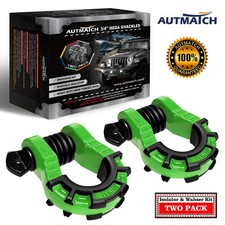 Autmatch 34 Mega D Ring Shackle With Isolators For Off Road Green Black Autmatch 34 Mega D Ring Shackle With Isolators For Off Road Green Black
