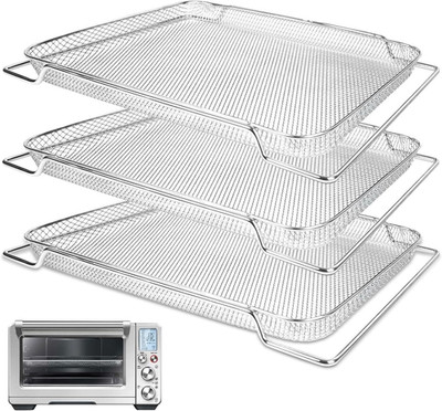 Air Fryer Basket for Breville Smart Oven Air Fryer Pro, 3Pcs Stainless Steel Mes