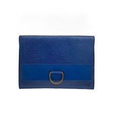 Pochette Louis Vuitton in pelle blu M52715 autentica