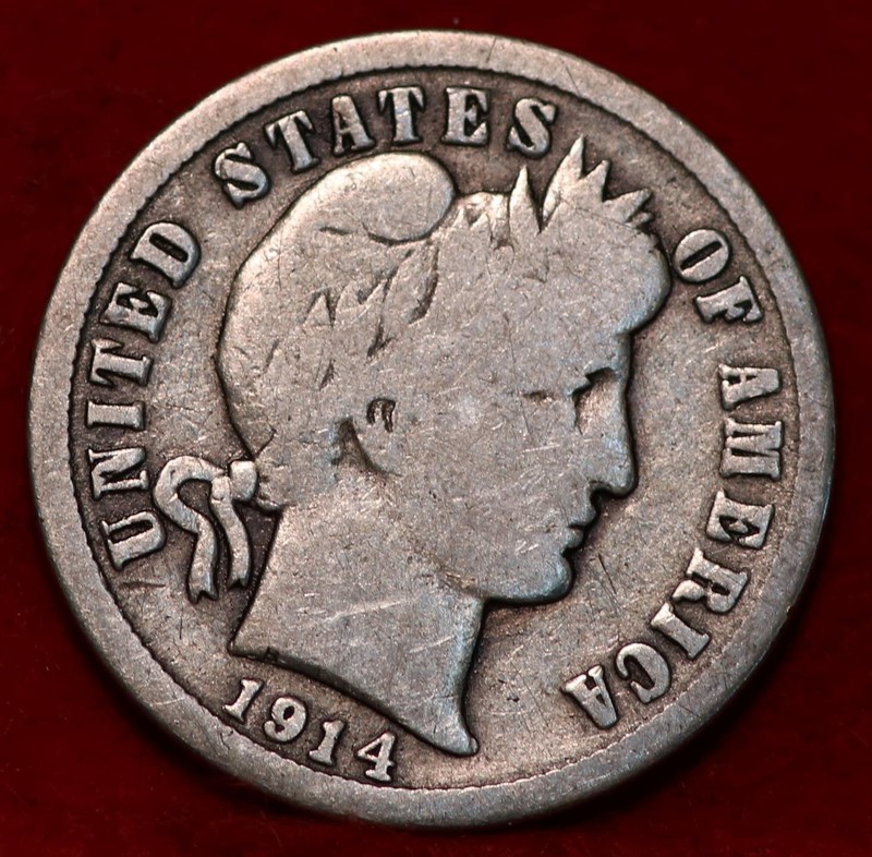 1914 Philadelphia Mint Silver Barber Dime