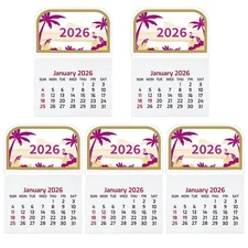 2026 Mini Peel and Stick Adhesive Calendar, Monthly Calendars for Car (5 Units)