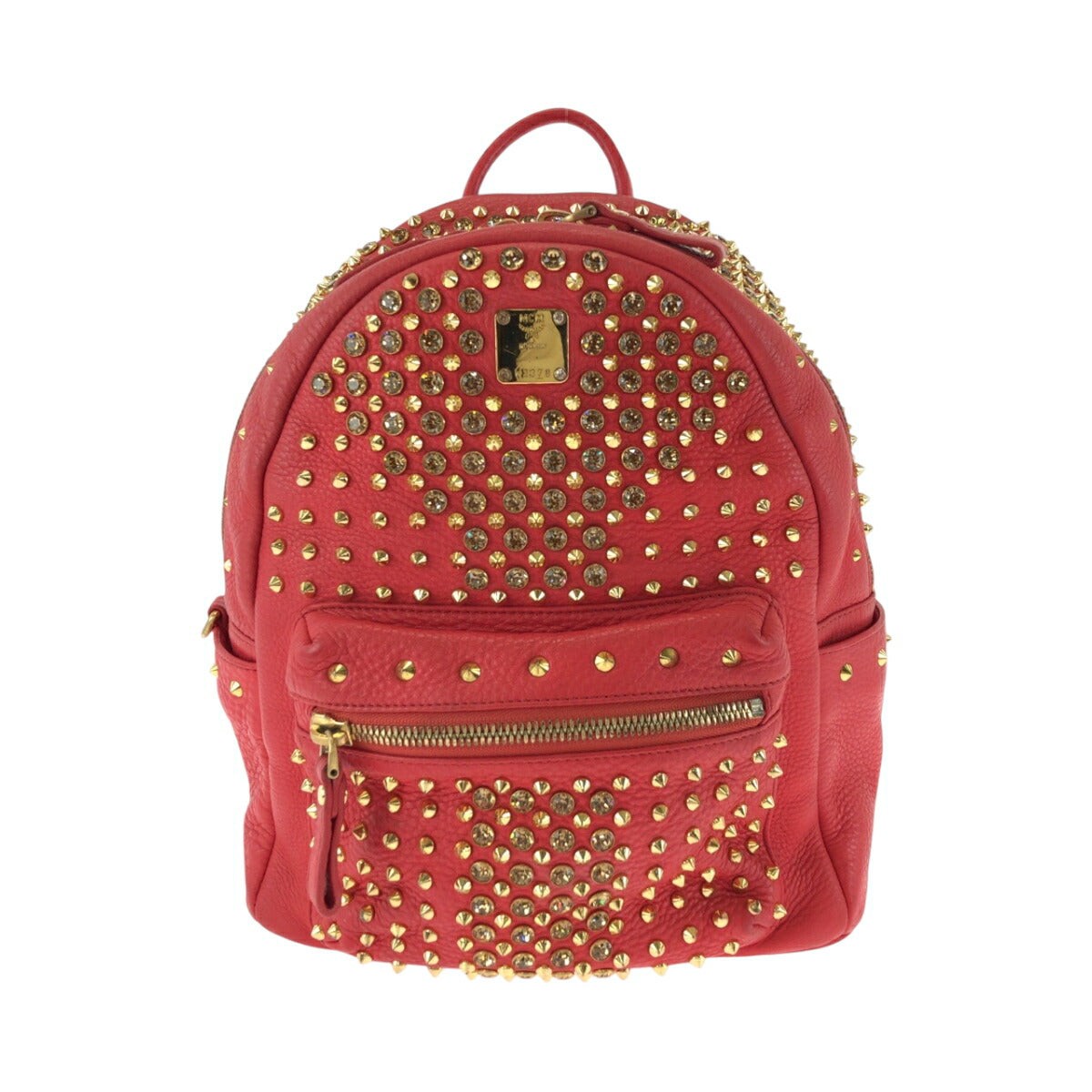 Red Mcm Full Size Backpack NWT! MCM Red Full Size Studded Gorgeous