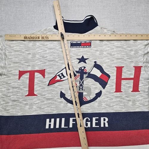 Vintage 90s Tommy Hilfiger Rugby Polo Shirt 2XL Long Sleeve Spell Out Anchor USA - Bild 15 von 17