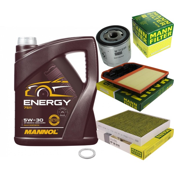 Inspektionspaket 5L Mannol Energy 5W-30 FüR Skoda Fabia III 1.0 VW Polo Seat-image
