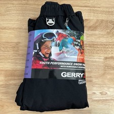 NEW Gerry SZ 5-6 Girls Snow Pants w Removable Suspenders Black/Blue