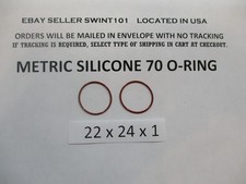 22mm ID x 24mm OD x 1mm thick SILICONE O-ring. Quan 2.