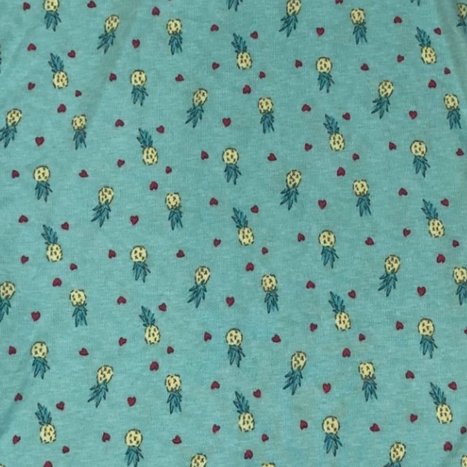 Camisón mediano con estampado de piña azul y amarillo para mujer Foto 2 de 2