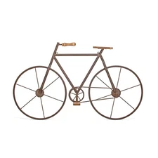 Multicolored Metal/Wood Bicycle Wall Art Brown 47 x 28.5