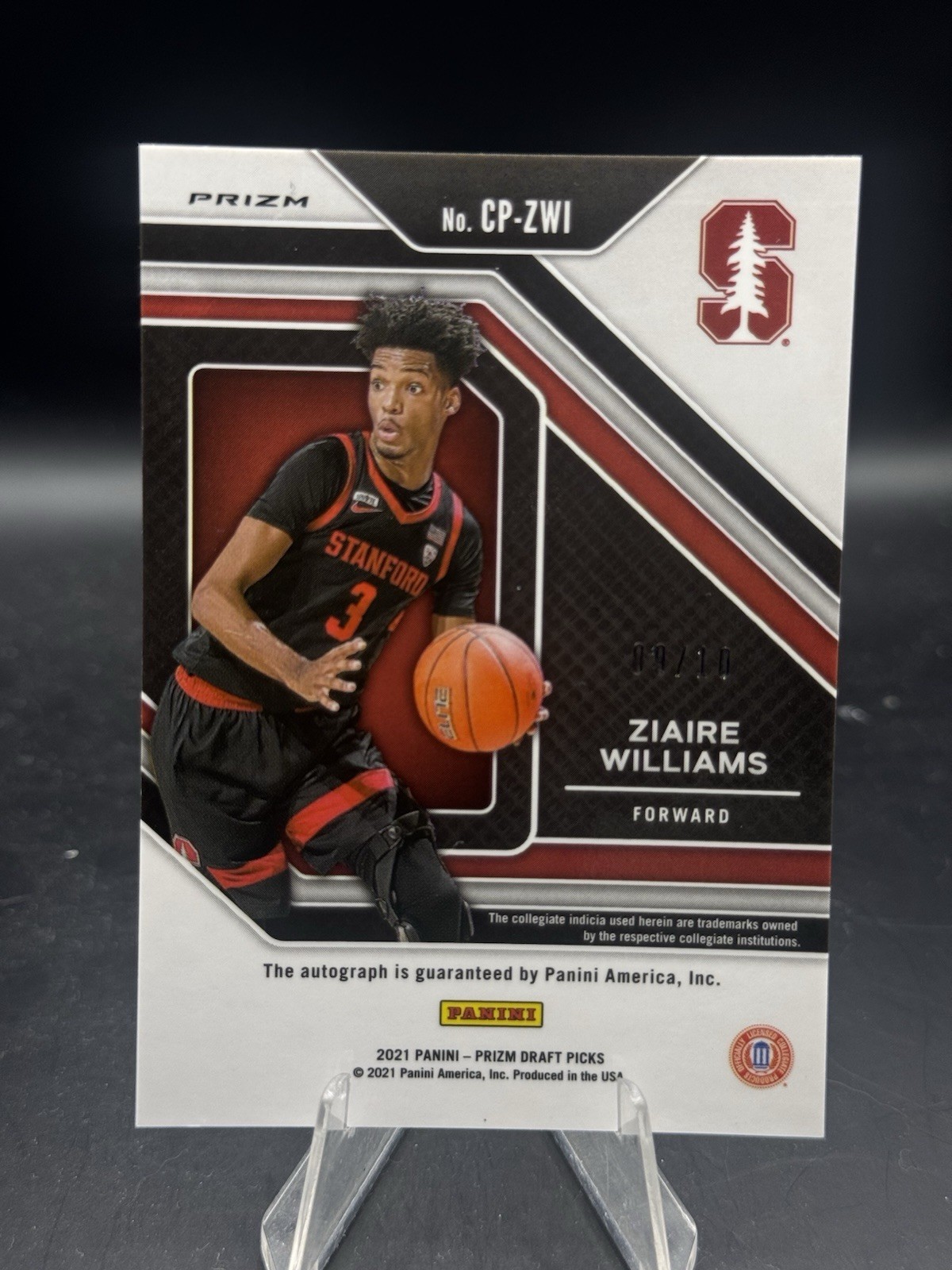 2021-22 Panini Prizm Draft Picks Basketball Rookie Gold Auto Ziaire Williams /10 view 2