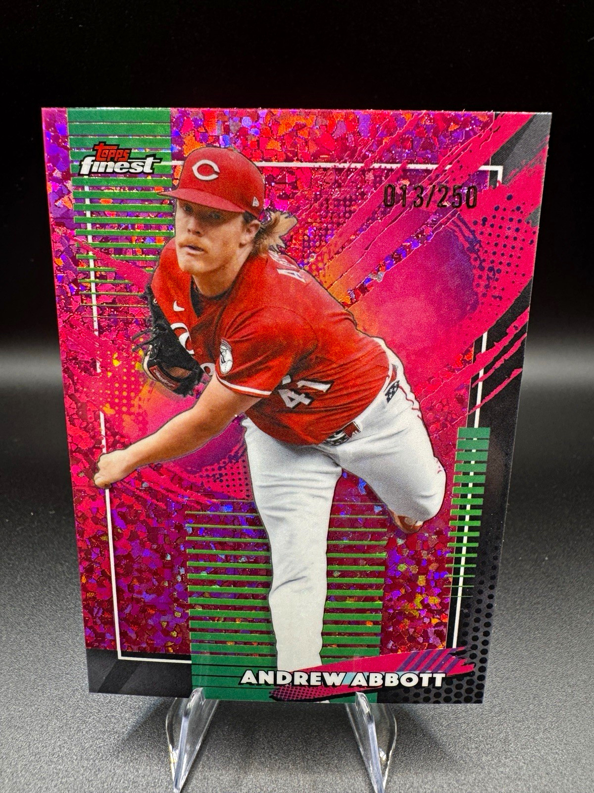 Topps Finest 2026 Andrew Abbott Cincinnati Reds #271 Pink Mini-Diamond /250